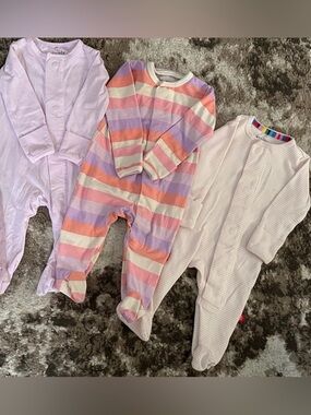 Magnetic Me Pastel Striped & Solid Footie Set - Lavender, Pink, Peach